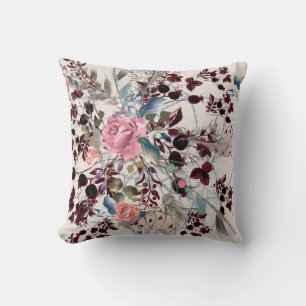 Mode-boho-Illustration mit Rose-Blume und p Kissen