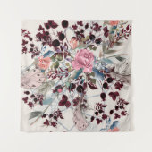 Mode-boho-Illustration mit Rose-Blume und p Wandteppich (Vorderseite (Horizontal))