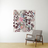 Mode-boho-Illustration mit Rose-Blume und p Wandteppich (Beispiel)
