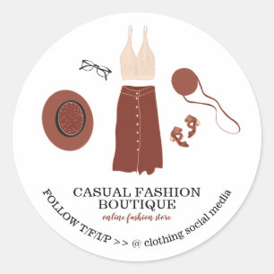 Mode Boutique Boho Hipster Bekleidung Runder Aufkleber