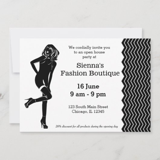Mode-Boutique Einladung (Vorderseite)