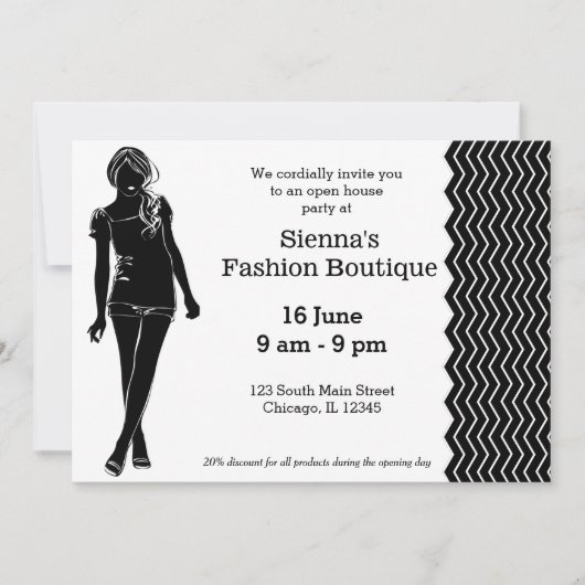 Mode-Boutique Einladung (Vorderseite)