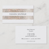 Mode-Boutique Funkelnd Silver-Sequins Weiß aussehe Visitenkarte (Vorne/Hinten)