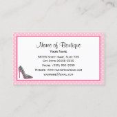 Mode Boutique Rosa und Schwarz Zebra Stilettos Visitenkarte (Rückseite)