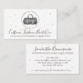 Mode-Boutique Schwarz-weiß Handtasche Visitenkarte (Vorne/Hinten)