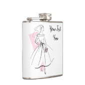 Mode-Braut-Rosa-Textflasche Flachmann (Rechts)