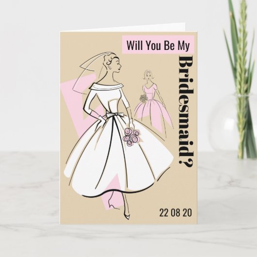 Mode Bride Neutral meine Bridesmaid Einladung (Vorderseite)