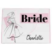 Mode Bride Pink Braun Geschenk Tasche große rosa Geschenktüte (Vorderseite)