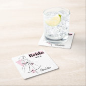 Mode Bride Pink Bride Date Name Untersetzer (Vor Ort)