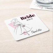 Mode Bride Pink Bride Date Name Untersetzer (angewinkelt)