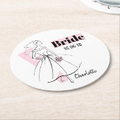 Mode Bride Pink Bride Date Name Untersetzer rund u (Angewinkelt)