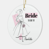 Mode Bride Pink Bride Datum Name Verzierung Keramik Ornament (Links)