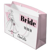 Mode Bride Pink Bride Geschenktasche große rosa Geschenktüte (Rückseite Schrägansicht)