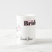 Mode Bride Pink Bridesmaid Name Tasse Knochen Chin (Vorderseite)
