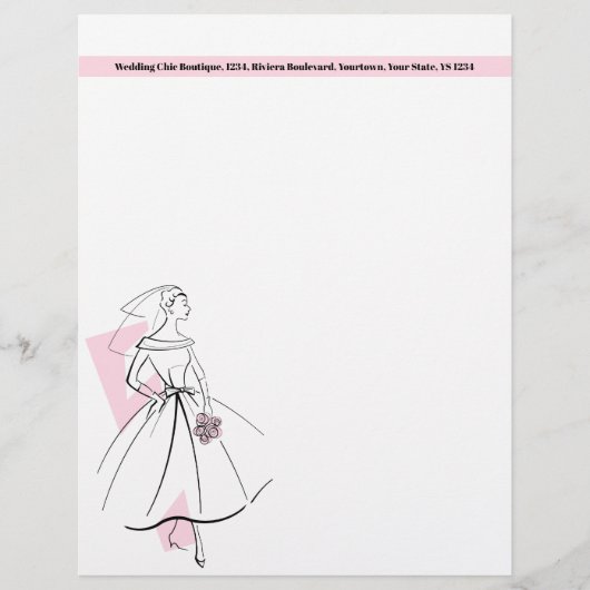 Mode Bride Pink Briefkopf Adresse oben pink (Vorderseite)