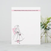Mode Bride Pink Briefkopf Adresse oben pink (Stehend Vorderseite)