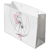 Mode Bride Pink Geschenktasche groß Große Geschenktüte (Rückseite Schrägansicht)