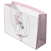 Mode Bride Pink Geschenktasche groß pink Große Geschenktüte (Rückseite Schrägansicht)