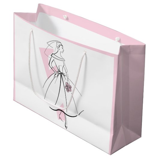 Mode Bride Pink Geschenktasche groß pink Große Geschenktüte (Vorderseite Schrägansicht)