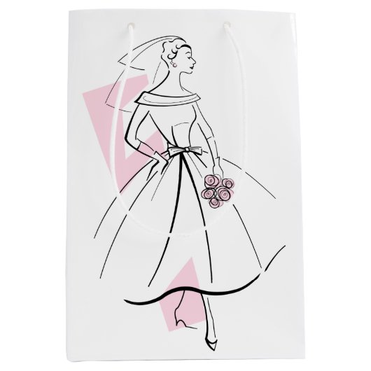 Mode Bride Pink Geschenktasche Medium Mittlere Geschenktüte (Vorderseite)