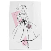 Mode Bride Pink Geschenktasche Medium Mittlere Geschenktüte (Rückseite)
