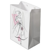 Mode Bride Pink Geschenktasche Medium Mittlere Geschenktüte (Rückseite Schrägansicht)