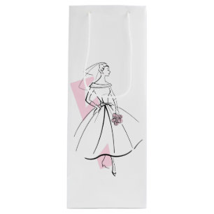 Mode Bride Pink Geschenktasche Wein Geschenktüte Für Weinflaschen