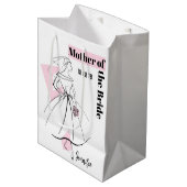 Mode Bride Pink Mutter der Braut Medium Mittlere Geschenktüte (Vorderseite Schrägansicht)
