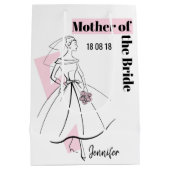 Mode Bride Pink Mutter der Braut Medium Mittlere Geschenktüte (Rückseite)