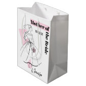 Mode Bride Pink Mutter der Braut Medium Mittlere Geschenktüte (Rückseite Schrägansicht)