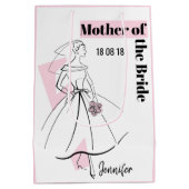 Mode Bride Pink Mutter der Braut mittel rosa Mittlere Geschenktüte (Rückseite)