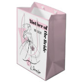 Mode Bride Pink Mutter der Braut mittel rosa Mittlere Geschenktüte (Rückseite Schrägansicht)