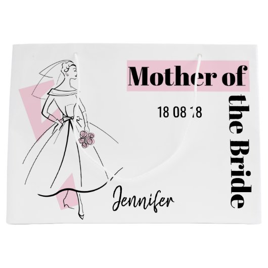 Mode Bride Pink Mutter der Bride groß Große Geschenktüte (Vorderseite)