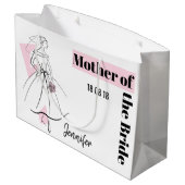 Mode Bride Pink Mutter der Bride groß Große Geschenktüte (Rückseite Schrägansicht)