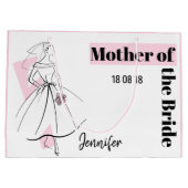 Mode Bride Pink Mutter der Bride groß rosa Große Geschenktüte (Rückseite)