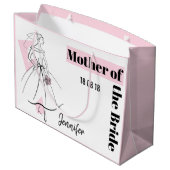 Mode Bride Pink Mutter der Bride groß rosa Große Geschenktüte (Rückseite Schrägansicht)