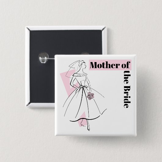 Mode Bride Pink Mutter des Bride-Platzes Button (Vorne & Hinten)