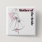 Mode Bride Pink Mutter des Bride-Platzes Button (Vorderseite)
