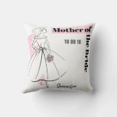 Mode Bride Pink Mutter von Bride werfen Kissen (Rückseite)
