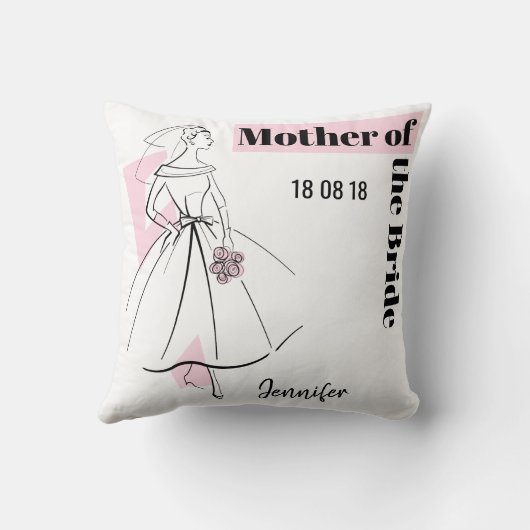 Mode Bride Pink Mutter von Bride werfen Kissen (Rückseite)