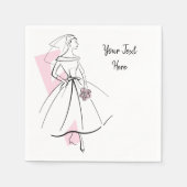 Mode Bride Pink Text Papierservietten (Vorderseite)
