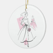 Mode Bride Pink Text Verzierung Keramik Ornament (Links)