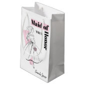 Mode Bride Pink Trauzeugin Geschenktasche kleine Geschenktüte (Rückseite Schrägansicht)