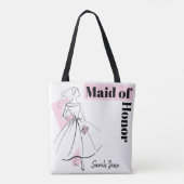 Mode Bride Pink Trauzeugin Name Tasche (Rückseite)