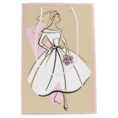 Mode Bridge Natural Geschenktasche Medium pink Mittlere Geschenktüte (Vorderseite)