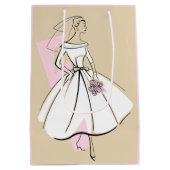 Mode Bridge Natural Geschenktasche Medium pink Mittlere Geschenktüte (Rückseite)