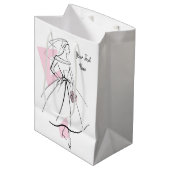 Mode Brie Pink Text Geschenktasche Medium Mittlere Geschenktüte (Vorderseite Schrägansicht)