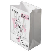 Mode Brie Rosa Name Datum Geschenktasche Medium Mittlere Geschenktüte (Vorderseite Schrägansicht)