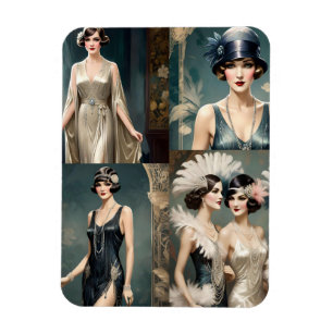 Mode-Collage für Damen der 1920er Jahre, Magnet