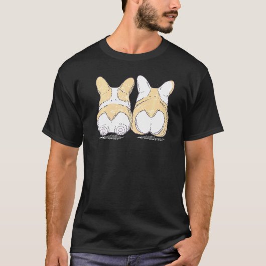 Mode Corgi Hintern Tier Premium T-Shirt (Vorderseite)